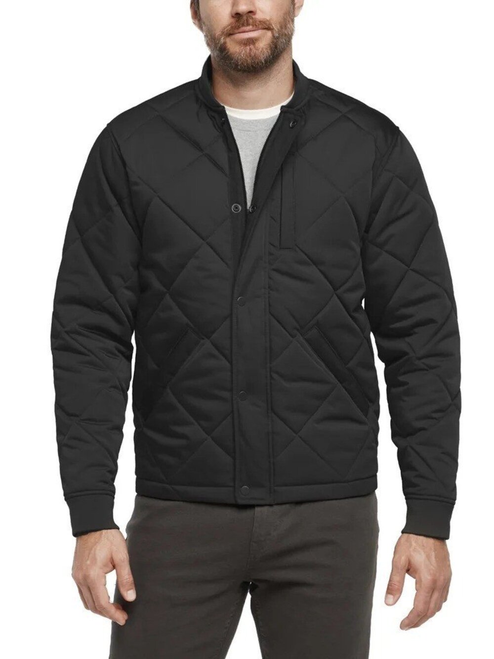 Banana Republic Men’s Quilted Bomber Jacket  Color Black Size XL